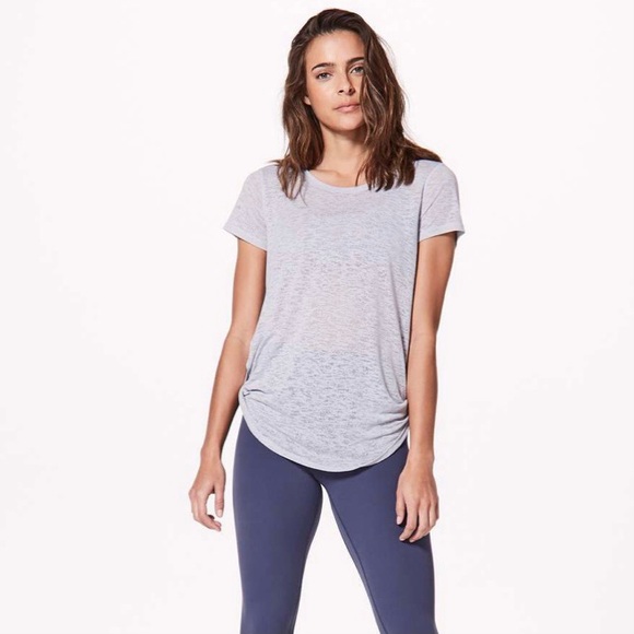 lululemon athletica Tops - Lululemon Round Two Tee Burnout. Silver Fox. 4